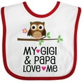 thumbnail image 3 of Inktastic My Gigi and Papa Love Me Granddaughter Girls Baby Bib, 3 of 4