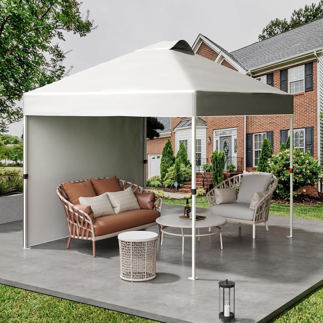Edtara 10x10 Portable Pop Up Canopy, Outdoor Sun Shade Beach Tent With Pockets Sidewall, One Push Setup Design for Easy Use At Events, Parties, and Camping