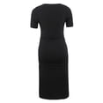 thumbnail image 4 of Askfv Women's Short Sleeve Maternity Dress Solid Color Ruched Pregnancy Clothes Dresses, 4 of 5