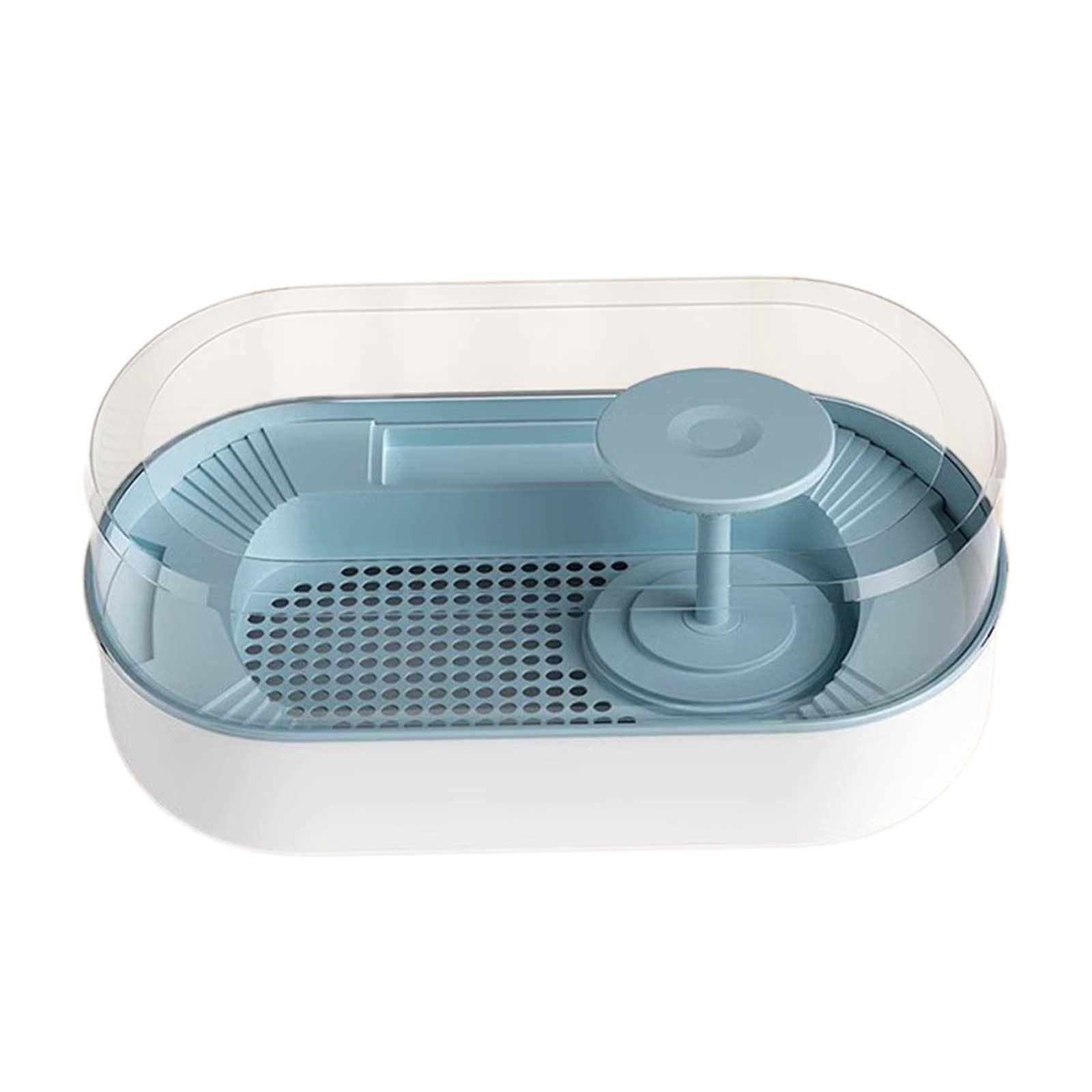 Toysmith Reptile Habitats Turtle Tank Terrapin Feeding Box Frog Terrapin Lake Pet Turtle Indoor Decor Small Ecological Tank Turtle Boxes blue grey
