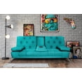 thumbnail image 1 of Caroli Sofá Cama Futón Con Portavasos Lino Aqua Makora Caroli Moderno Sofá Cama, 1 of 10