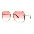 thumbnail image 2 of Womens Rhinestone Rimless Rectangular Mod Butterfly Sunglasses Gold Red, 2 of 4