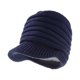 thumbnail image 3 of Gorro de punto para niños pequeños con lengüeta plana, color sólido, gorro de punto para la cabeza del bebé (azul), 3 of 3