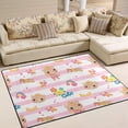 thumbnail image 2 of Dreamtimes Lightweight Soft Area Rugs, 80 x 58 inch（6'8" x 4'10"） Cute Bear Wearing Crown Floor Mat for Kids Playing Room Hardwood Floor Living Room Nursery Rugs, 2 of 6