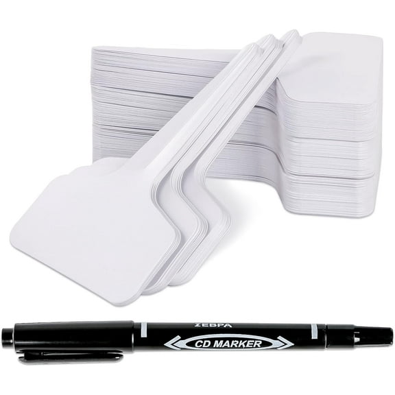 ZHUYING 300pcs 4 Inch T-Type Plant Name Tags - Waterproof Plastic Garden Labels