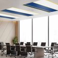 thumbnail image 3 of 1 Pack Gold Line Fluorescent Light Covers for Ceiling Lights Navy Blue Color Block Rectangular Geometric Modern Magnetic Ceiling Light Covers Overhead Light Filters for Office Classroom Home, 3 of 9