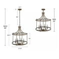 thumbnail image 5 of LNC Farmhouse Drum Chandelier 6-Light Rusty Bronze Cage Classic Chandelier for Foyer Candlestick Pendant Light, 5 of 9