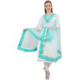 thumbnail image 5 of Phagun Indian Designer Net Dupatta Long Stole Women Hijab Scarf Throw-Turquoise, 5 of 5
