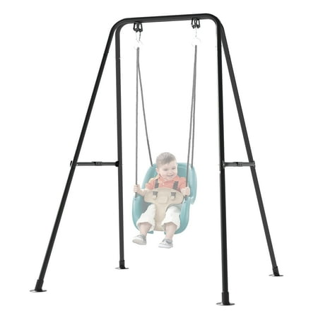 g taleco gear foldable swing stand for kids toddler swing sets for backyard outdoor metal swing frame for baby swings black