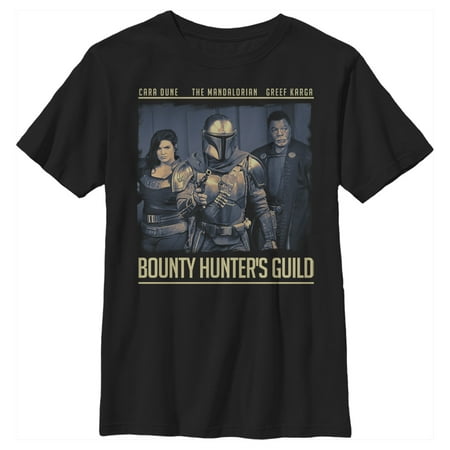 Boy's Star Wars: The Mandalorian Bounty Hunter's Guild Graphic Tee Black X Large