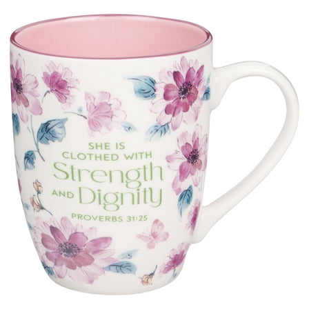 Christian Art Gifts Ceramic Coffee and Tea Mug for Women: Strenght & Dignity - Proverbs 31:25 Inspirational Bible Ve, (Hardcover)