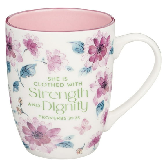 Christian Art Gifts Ceramic Coffee and Tea Mug for Women: Strenght & Dignity - Proverbs 31:25 Inspirational Bible Ve, (Hardcover)
