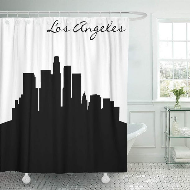 Cynlon California Black And White Los Angeles Usa America Collections Bathroom Decor Bath Shower Curtain 60x72 Inch Walmart Com Walmart Com