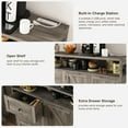 thumbnail image 3 of 47" L Farmhouse Buffet Storage Cabinet with 3 Drawers and 2 Adjustable Shelf, Sideboard with Charging Station, Grey, 3 of 9