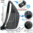 thumbnail image 3 of Anti-Theft Travel Sling Bag for Men and Women Expandable Waterproof Crossbody Bag Chest Shoulder Backpack (Black - Left shoulder), 3 of 6