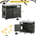 thumbnail image 2 of ZephyPaws Litter Box Enclosure with Hidden Plug,Cat Litter Box Furniture with 2 Doors,Indoor Cat Bathroom Storage Bench Side Table,Large Wooden Enclosed Cat House for Privacy,Walnut, 2 of 6