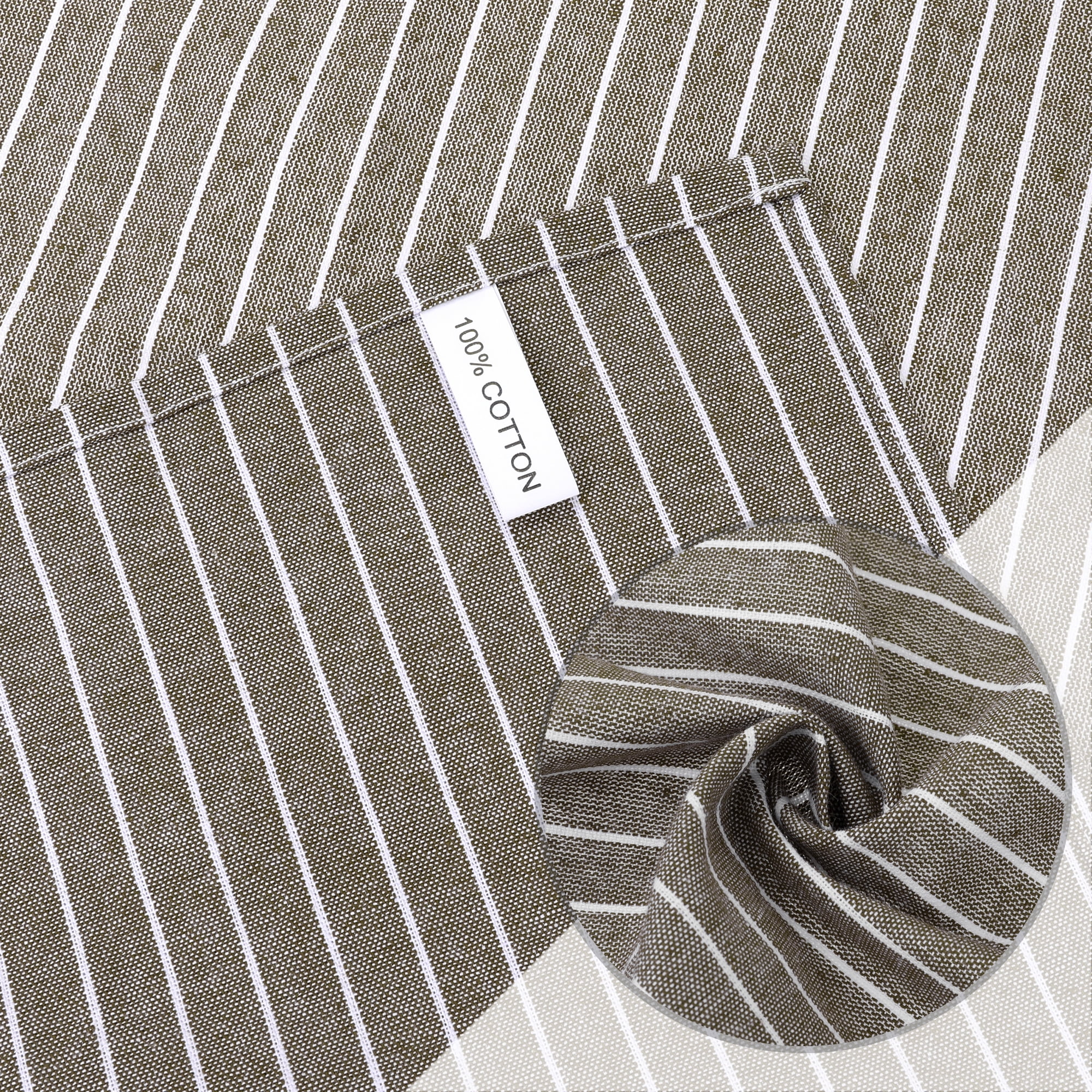 Unique Bargains Stripe Kitchen Towels Highly Absorbent Long-Lasting Hand Towels Brown 4pk