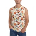 thumbnail image 2 of Lsque Squirrel Nuts Mushroom Print Men's Cotton Blend Sleeveless Muscle Shirts (S-3XL)- Moisture Wicking, Odor Protection, UPF 30+,XX-Large, 2 of 8
