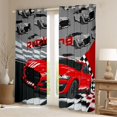 thumbnail image 2 of jejeloiu Red Cool Car Black Out Curtains,Extreme Sport Lover Curtains Pack of 2 (42x63 Each) For Racing Gamer, 2 of 6