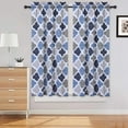thumbnail image 6 of Haperlare Navy/Gray Kitchen Curtains Quatrefoil Printed Blackout Bathroom Curtain Cafe Curtains, 28"W x 45"L2 Panels, 6 of 7