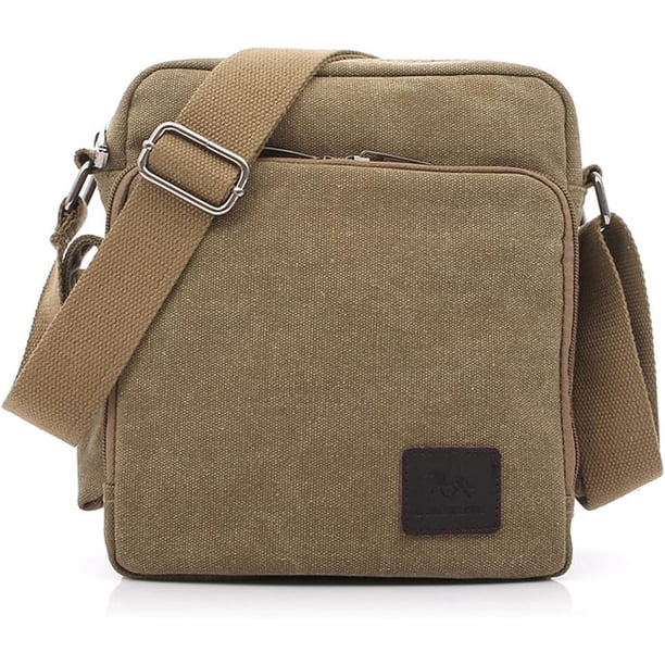 LHSHIDU Shoulder Bag for Men Casual Crossbody Bag Canvas Satchel Handbag for Work