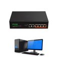 thumbnail image 2 of EU Plug EU Plug Conmutador Ethernet 2+4fas Diewu 2 Uplink + 4 100m Puerto 100-240v 62w Fuente de alimentación, 2 of 5