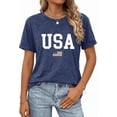 thumbnail image 2 of Patriotic USA Shirt, 250 Anniversary USA Shirt Casual Tee(Blue,L), 2 of 2