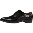 thumbnail image 2 of Via Farinella - Mens Genuine Leather Insole Cap Toe Lace Up Dress Shoe 39420-9.5D(M)US Dukan_Black, 2 of 6