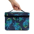 thumbnail image 3 of HELLHERO Portable Makeup Cosmetic Bag Organizer with Brush Slots Lightweight Large Capacity Polyester Women Gifts Perfect For Travel And Daily Use, Pineapple Pattern Design, 3 of 6