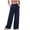 *Dark Blue, variant on ClodeEU Women's Linen Blend High Waist Wide Leg Pants,Solid Color Versatile Casual Palazzo Trousers Army Green,Womens Plus M