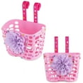 thumbnail image 3 of MyMiniFactory Kid's Bike Basket, Cute Flower + Bling DIY Crystal Stickers Bicycle Front Handlebar Basket for Kid Girls, Purple Flower, 3 of 4