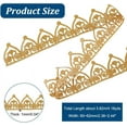 thumbnail image 2 of Gold Lace Ribbon 4.1 Yards x 2.3inch Iron on Metallic Thread Lace Trim Embroidery Applique Lace Trim for Sewing Clothes Curtain Costumes Gowns Cake Fringe Wedding Bridal Dress Craft, 2 of 7