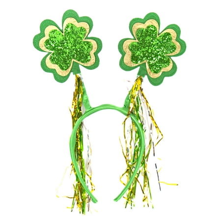 Way to Celebrate! St. Patrick's Day Shamrock Tinsel Headbopper
