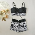 thumbnail image 2 of Jamicy Two Piece Swimsuit for Women Drawstring High Waisted Bikini Set Srting Swimsuit Spaghetti Strap Cami Top and Tie Side Shorts 2 Piece, 2 of 9