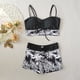 thumbnail image 4 of Traje de baño de dos piezas para mujer, trajes de baño para mujer, traje de baño bikini de dos piezas con estampado de bloques de color para mujer, 4 of 9