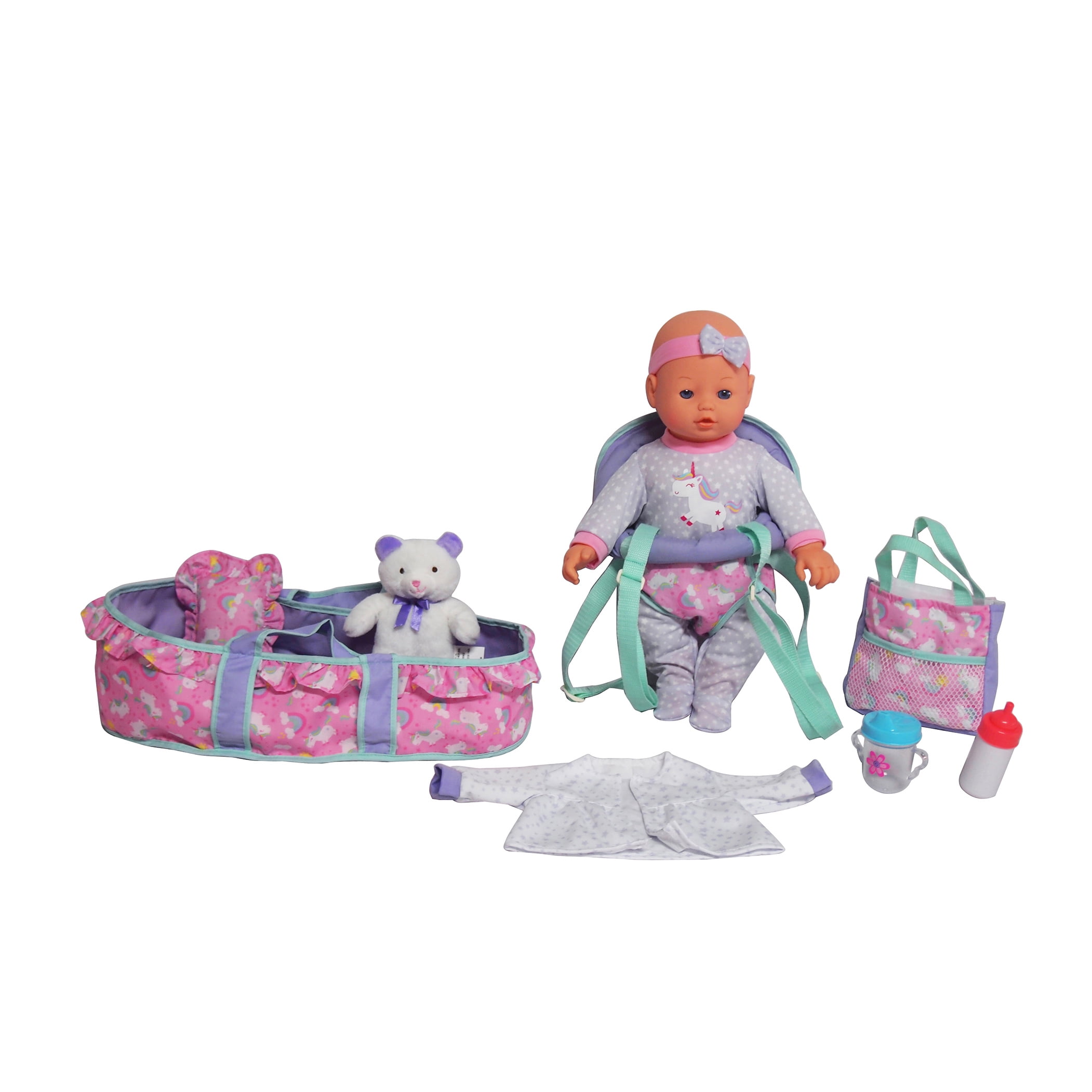 Dream Collection 16" Baby Doll Travelling Set Blue