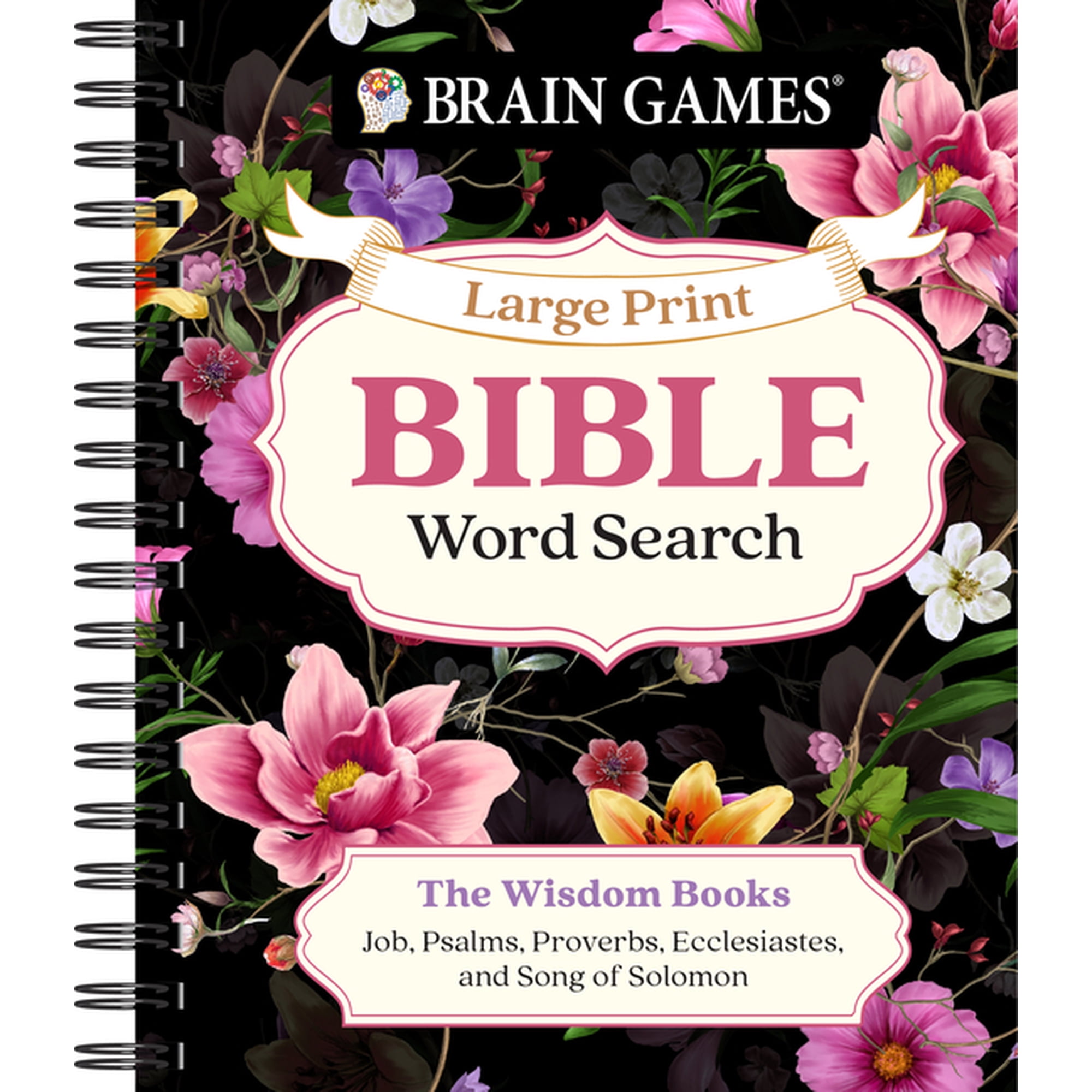 Brain Games - Bible Brain Games - Large Print Bible Word Search: The Wisdom Books: Job, Psalms, Proverbs, Ecclesiastes, and Song of Solomon, (Spiral-Bound)