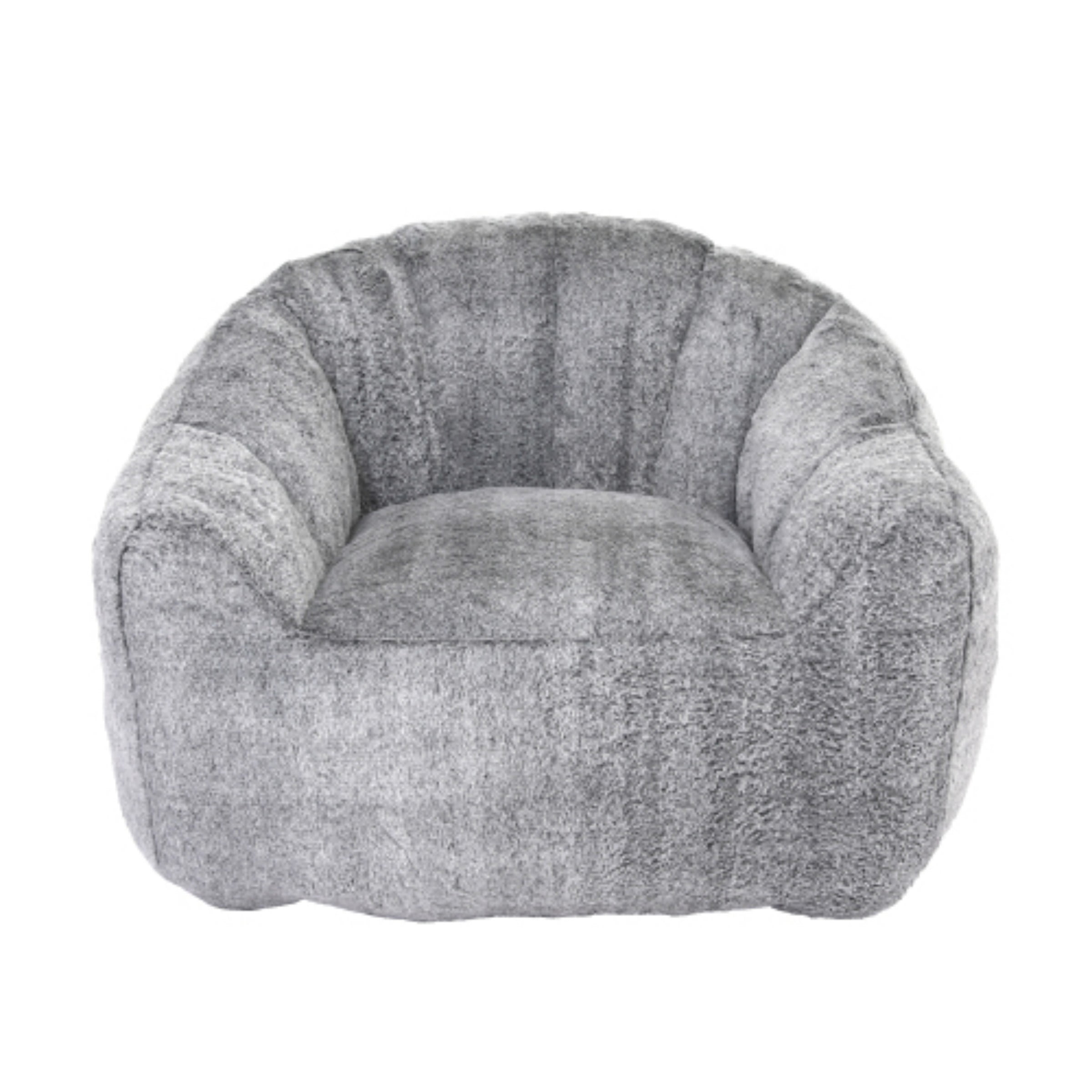 Bean Bag Chair for Adults, Memory Foam Bean Bag Sofa with Armrests, Comfy Lazy Floor Chair for Living Room Bedroom Reading, Dark Gray