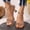 Gold, variant on Women's Cute High Heel Sandals Rhinestone Toe Strap Metallic Ankle Strap Low Curved Heel Plus Size Summer Silver 37