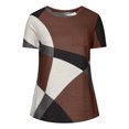thumbnail image 4 of Erwazi Summer Short Sleeve T Shirts for Women Casual Tunic Tops Color Block Shirt Loose Crew Neck Tops, 4 of 6