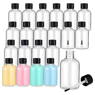 Bastex 2oz Clear Plastic Small Squeeze Bottles. Mini 2 Ounce Empty Squirt Bottle with Twist Top Caps. Great for Paint, Art, Craft, Liquids, Lotion