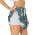 thumbnail image 3 of Lsque Flamingo Printed Women's Running Shorts with Liner Pockets,Elastic Quick Dry Workout Athletic Gym Yoga Shorts,Womens High Waist Shorts-Medium, 3 of 9