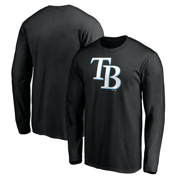 Men's Black Tampa Bay Rays Official Team Logo Long Sleeve T-Shirt