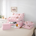 thumbnail image 6 of Homewish Cute Cartoon Halloween Ghost 7-Piece Twin Bedding,Pumpkin Bat Banner Print Bedding Comforter Set,Blush Pink,Pink Reversible, 6 of 8
