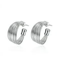 thumbnail image 5 of GKNET 925 Silver Multi-Line Stud Earrings Women Fashion Jewelry, 5 of 6