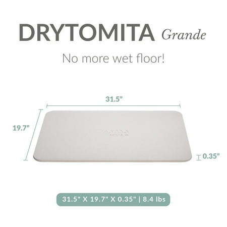 Momo Lifestyle Stone Bath Mat Drytomita 24 X 15 Linen Gray, Diatomaceous Earth, Non-Slip Super Absorbent Quick Drying Shower Mat Bathroom Accessory for Home Spa