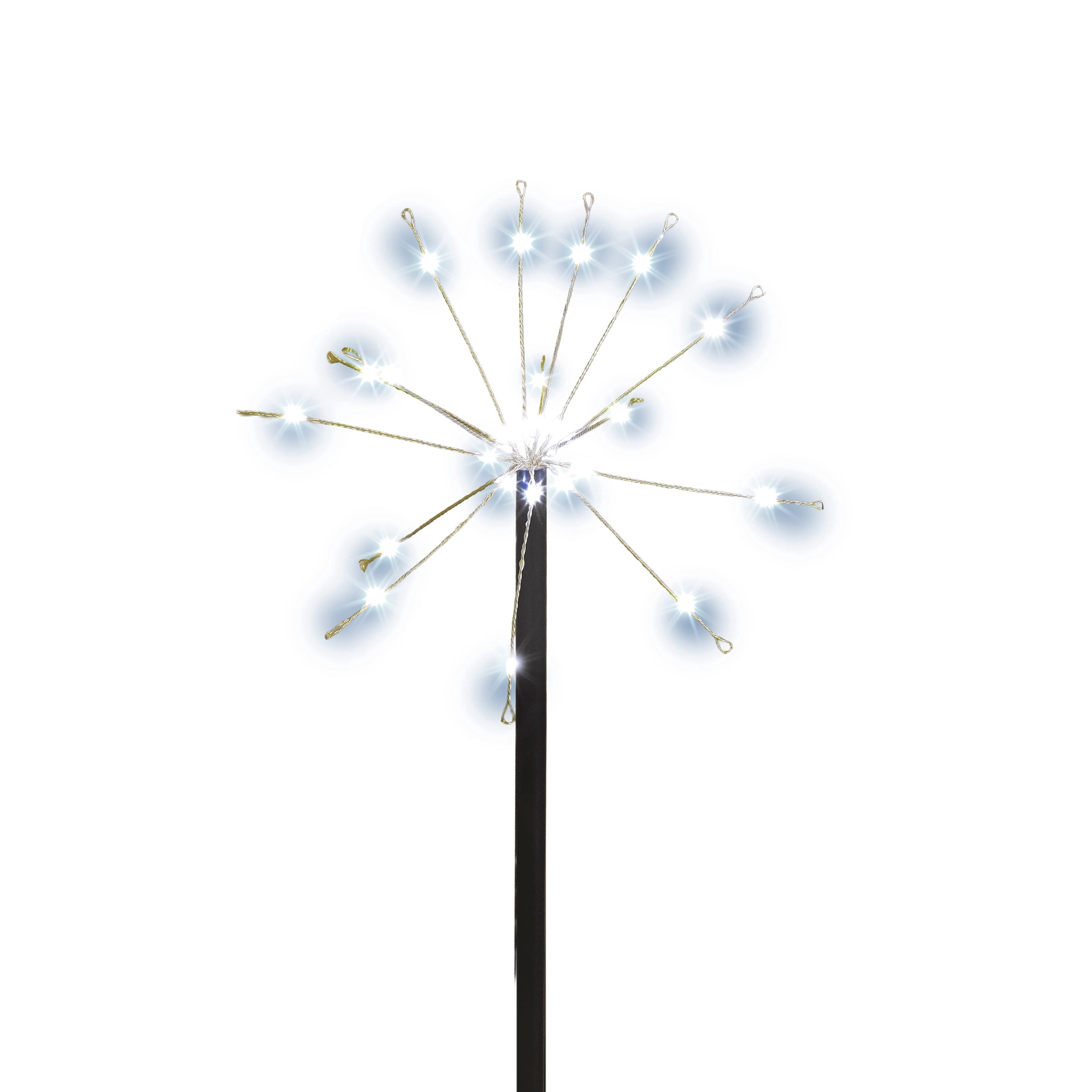 Outdoor Solar-Powered LED 8-Function Starburst Christmas Pathway Lights, Cool White, Set of 3, by Holiday Time