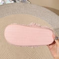thumbnail image 4 of Women Curly Fleece Crochet Flower Mary Jane Backless Mule Slippers Pink 9-9.5, 4 of 9