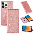 thumbnail image 3 of Retro Glitter flip card slot phone case for Samsung S25 Edge S25ultra S24 Plus S23 FE S22 S21 A56 A36 A26 25 A16 A55 A06  protective leather cover, 3 of 9