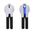thumbnail image 2 of 7pc Boy Formal Necktie Black White Suit Set Satin Bow Tie & Vest Baby Sm-20 Teen, 2 of 3